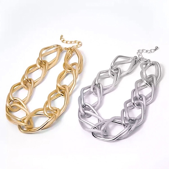 ⚜️[𝟯𝟬%𝗢𝗙𝗙|𝗯𝘂𝗻𝗱𝗹𝗲𝘀 𝟯+]⚜️Big Quad Link Silver Choker NEW - Picture 7 of 12